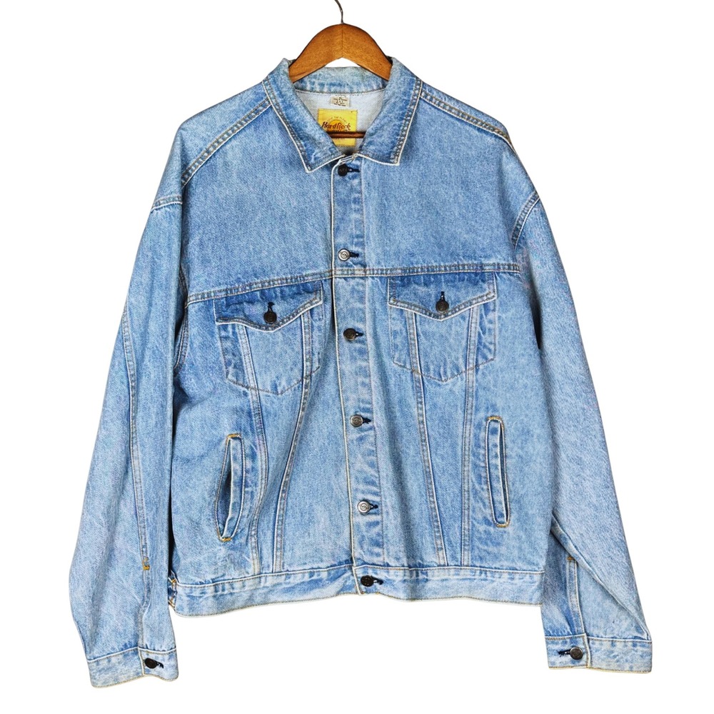 Vintage 1990s Hard Rock Cafe Orlando "Save The Planet" Denim Trucker Jacket - Picture 3 of 16